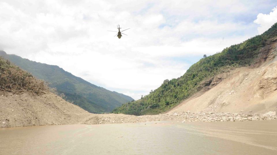 Rescue chopper reaches Sindhupalchok landslide site