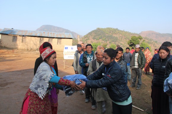 Warm clothing distributed to Dang elderly people