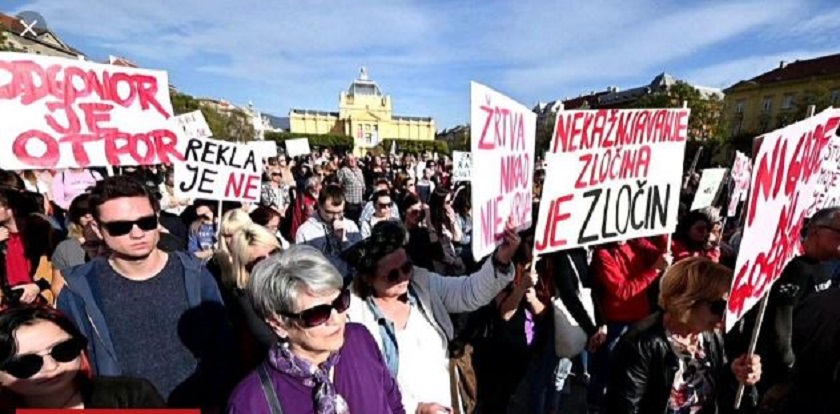 क्रोएसियामा यौनहिंसा विरुद्ध हजारौंको प्रदर्शन