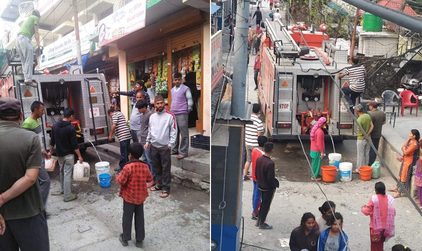   दार्चुला सदरमुकाममा खानेपानीको चरम अभाव, दमकलबाट पानी वितरण