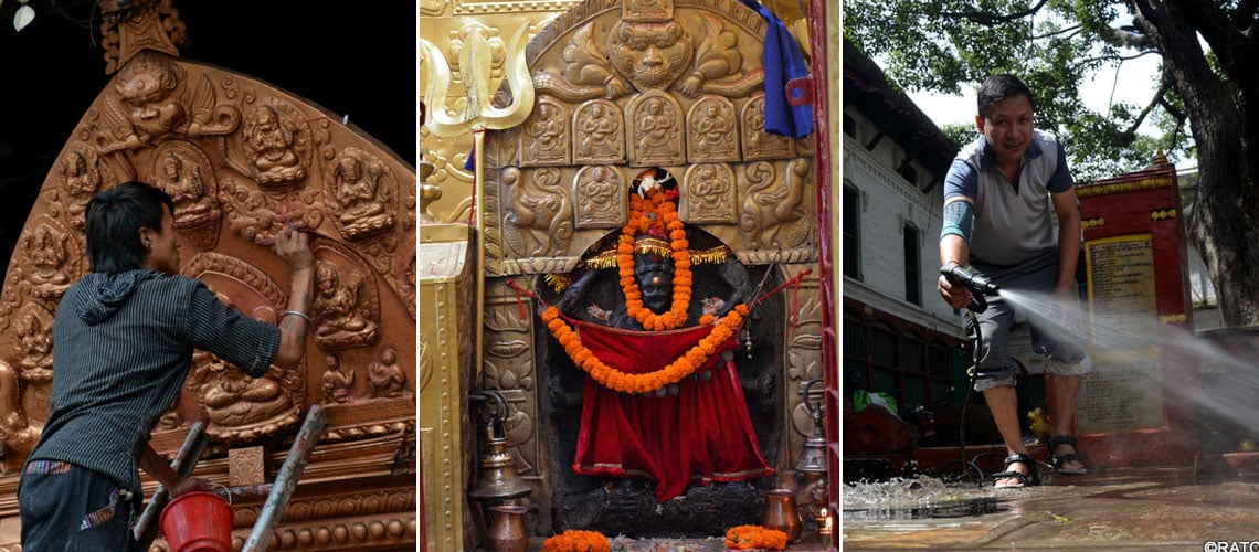 PHOTOS: Temples and shrines being readied for Dashain