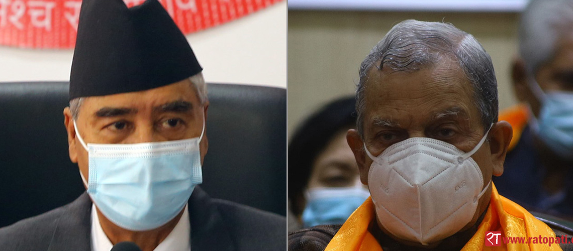 Mahanta Thakur visits PM Deuba demanding ordinance  to split party