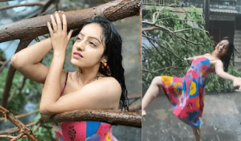 चक्रवातपछि लडेका रुखमा नाचिन् दीपिका सिंह, सामाजिक सञ्जालमा चर्को आलोचना