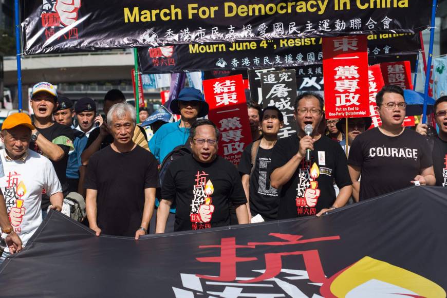 Hundreds march in Hong Kong to mark Tiananmen crackdown