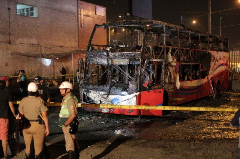 At least 20 killed in bus fire in Peru