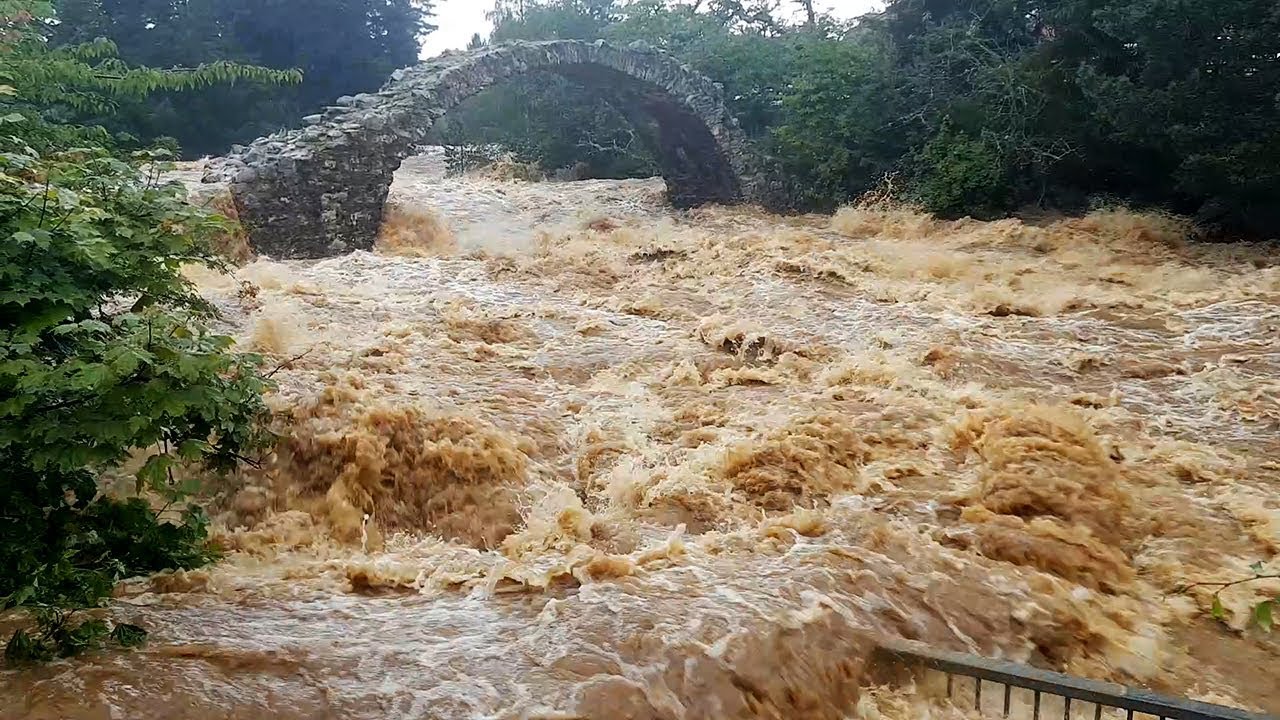 Bus park submerged in flood water