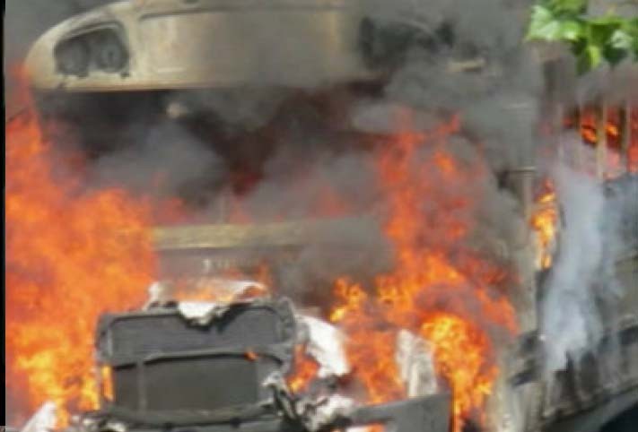 Municipality's vehicle torched