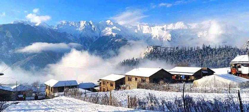 Heavy snowfall in Humla