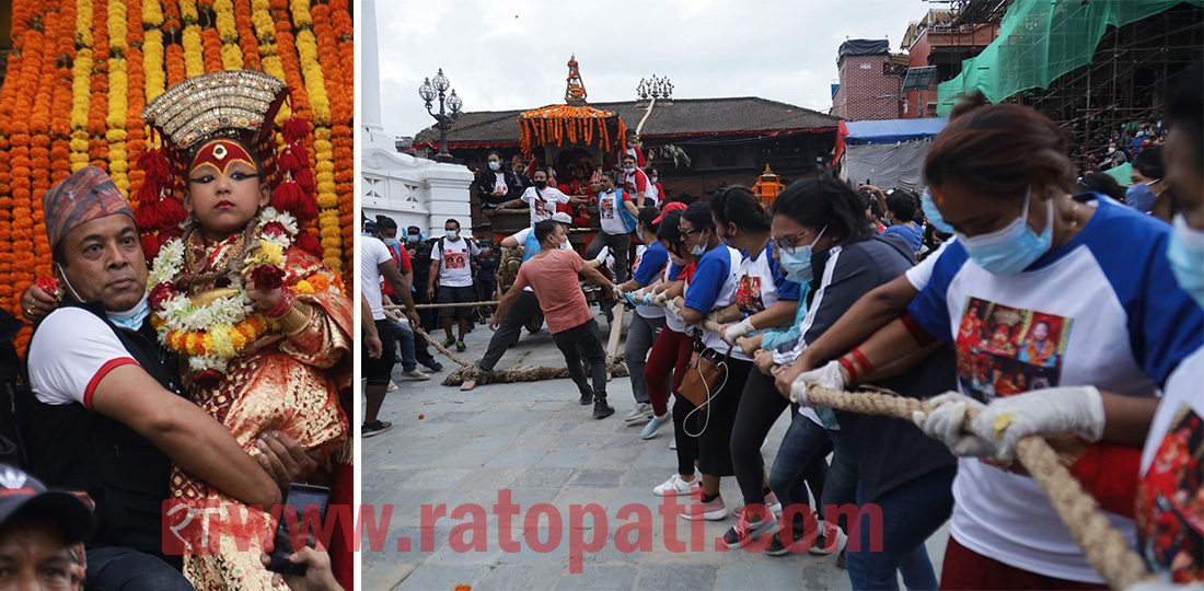 PHOTOS: Indra Jatra concludes with women pulling chariot