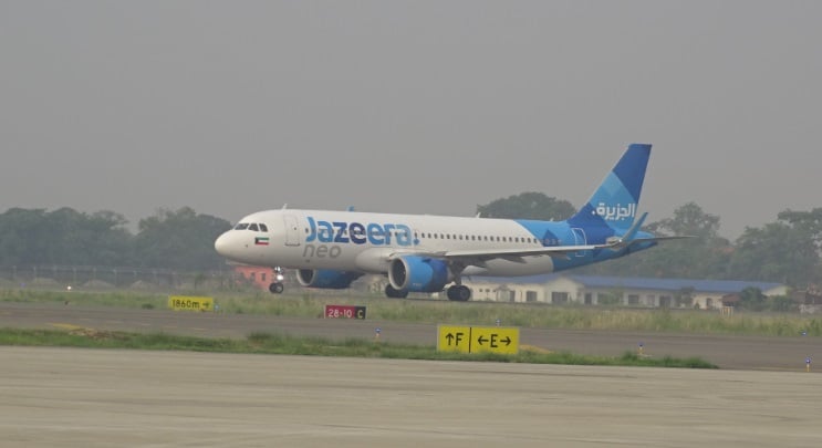 Jazeera Air’s flight lands at Gautam Buddha Intl Airport as it failed to land at TIA due to bad weather