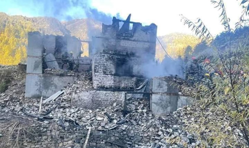 जुम्लामा आगलागीबाट चार तले घर जलेर नष्ट