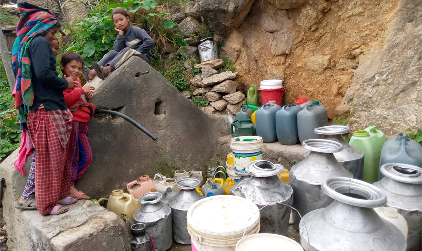 जुम्लाको रारा गाउँमा खानेपानीको अभाव