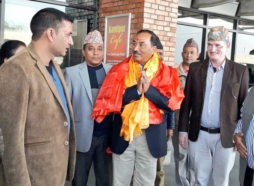 Chairpersons Thapa, Rana return home