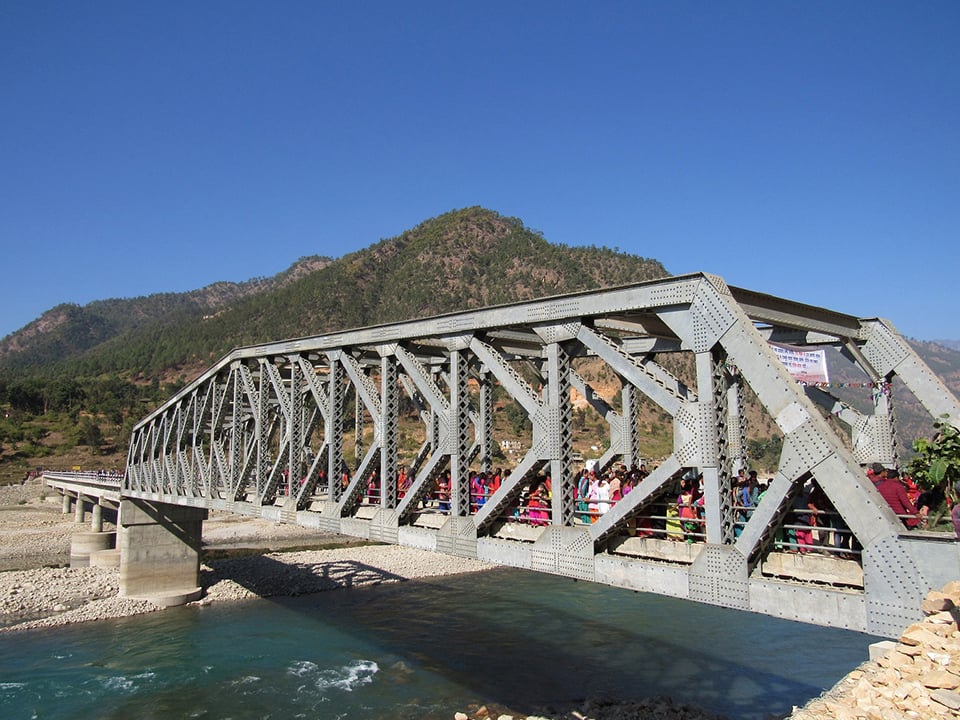 Concrete bridge constructed over Karnali river at Achham