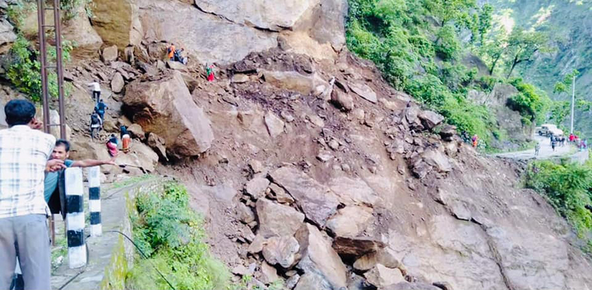 Karnali highway obstructed since a week