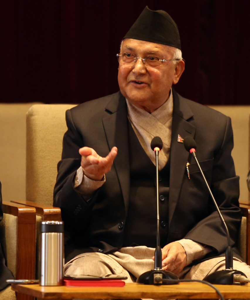 PM Oli addressing Province Assembly