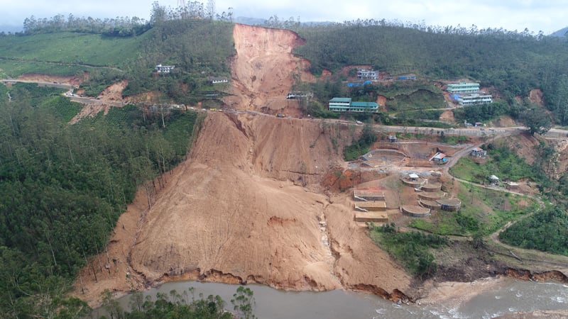 104 households displaced after landslide, land depression