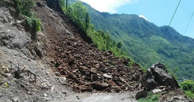 Landslide obstructs Bhimfedi-Kulekhani road