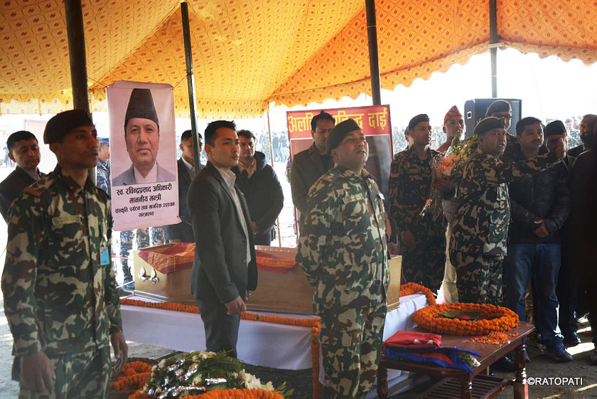 Late Minister Adhikari to be cremated at Ramghat