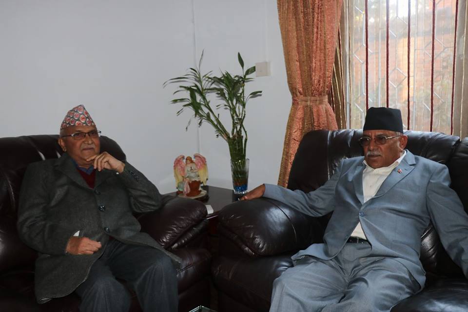 UML, Maoist Center Chairs given responsibility to finalise outstanding issues