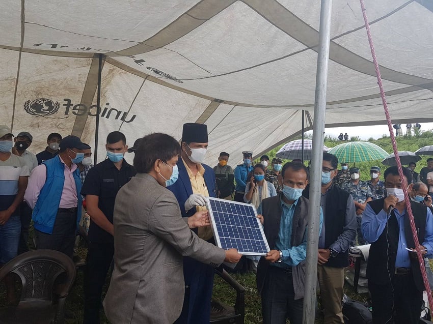 AEPC distributes solar home system to Lidi landslide victims