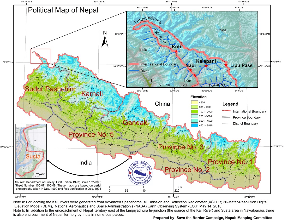 सीमा बचाउन अभियान नेपालद्वारा सुस्तासहितको नेपालको नक्सा सार्वजनिक (भिडियो सहित)