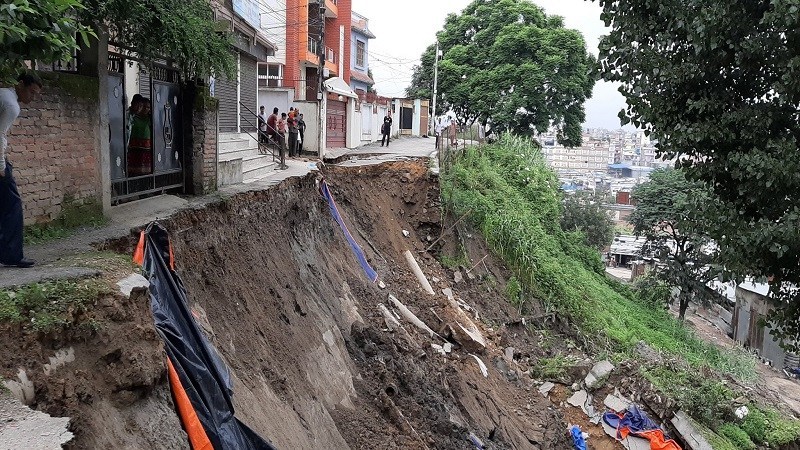 Landslide in Lokanthali, 6 houses in danger