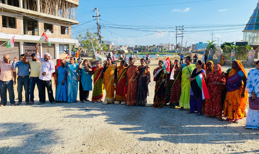 राष्ट्रपतिको कदमको विरोधमा जनकपुरमा चक्काजाम