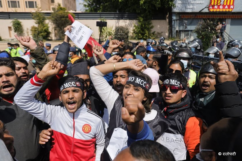 IN PICS: With ruling alliance’s decision to ratify MCC, protest erupts at Baneshwar