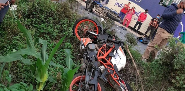 काठमाडौँको टोखामा भएको मोटरसाइकल दुर्घटनामा दुईको मृत्यु