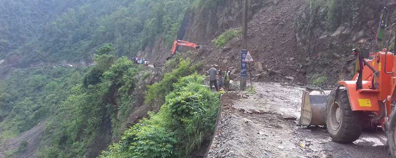 Narayangadh-Muglin road obstructed due to landslide