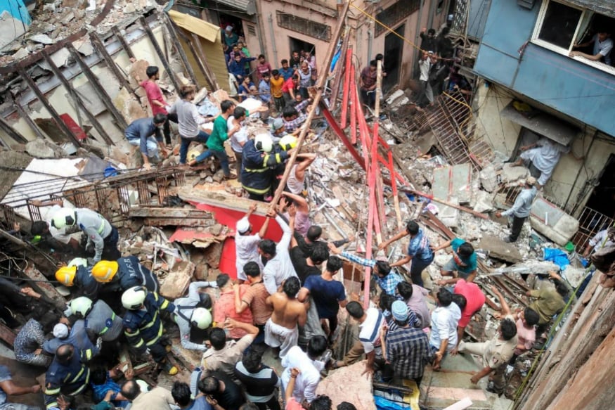 50 trapped after building collapses in Mumbai