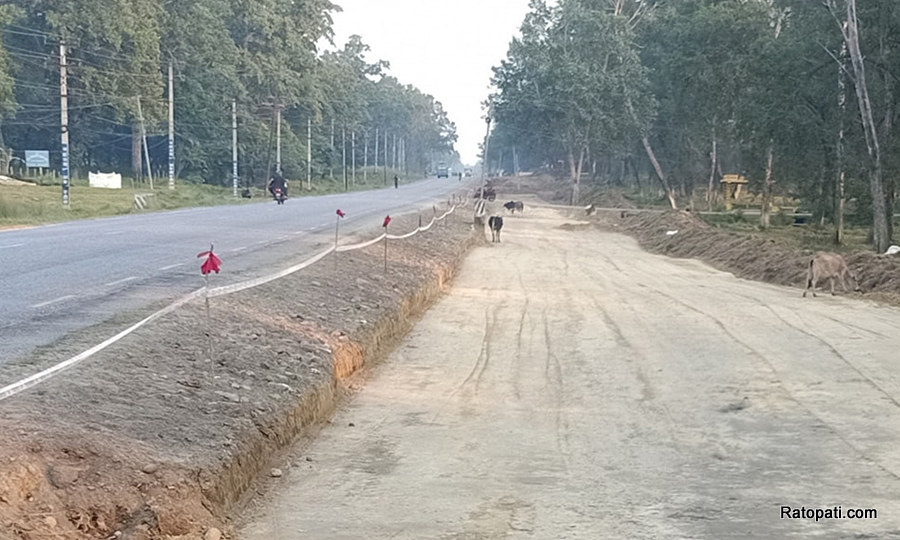 नारायणगढ–बुटवल सडक निर्माण : प्रगति न्यून