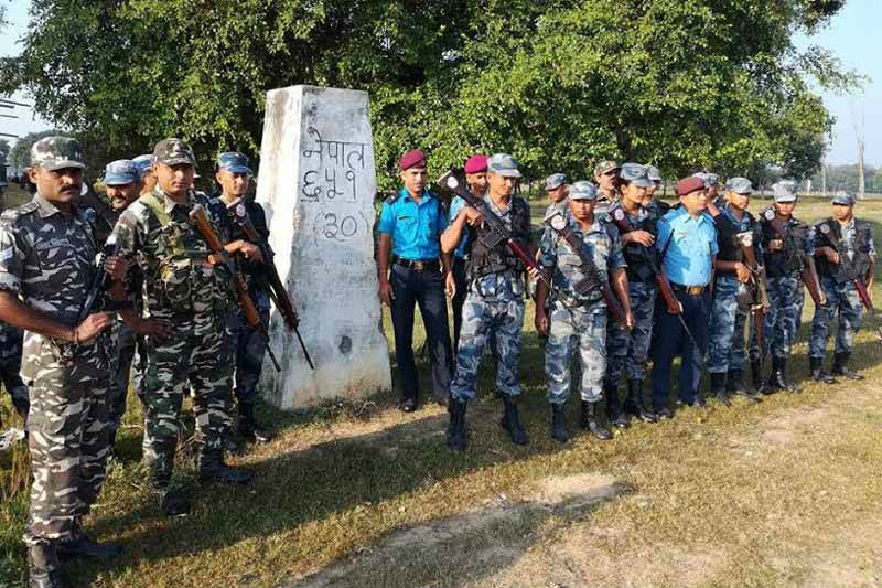 Joint patrol at Nepal – India border