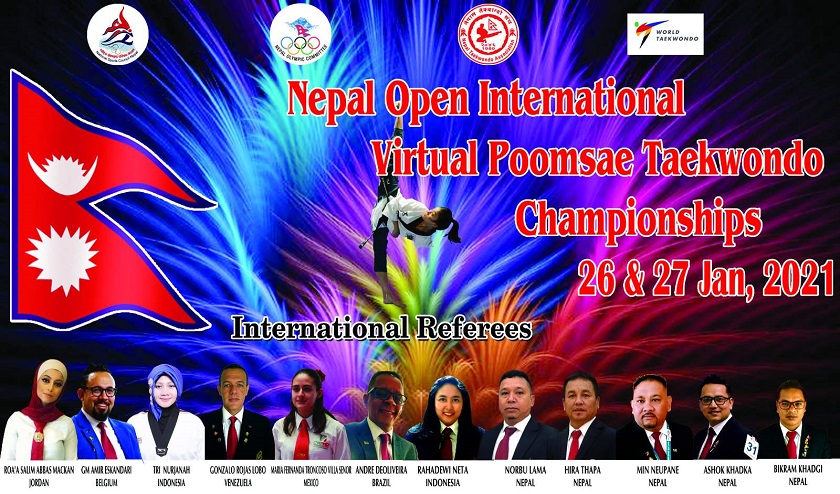नेपाल ओपन अन्तर्राष्ट्रिय भर्चुअल तेक्वान्दोमा ७ विदेशी निर्णायक