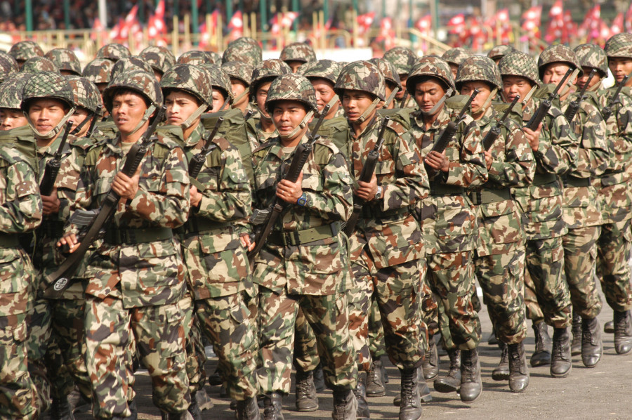 Nepali Army holding regular drill with APCs in Kathmandu Valley tonight