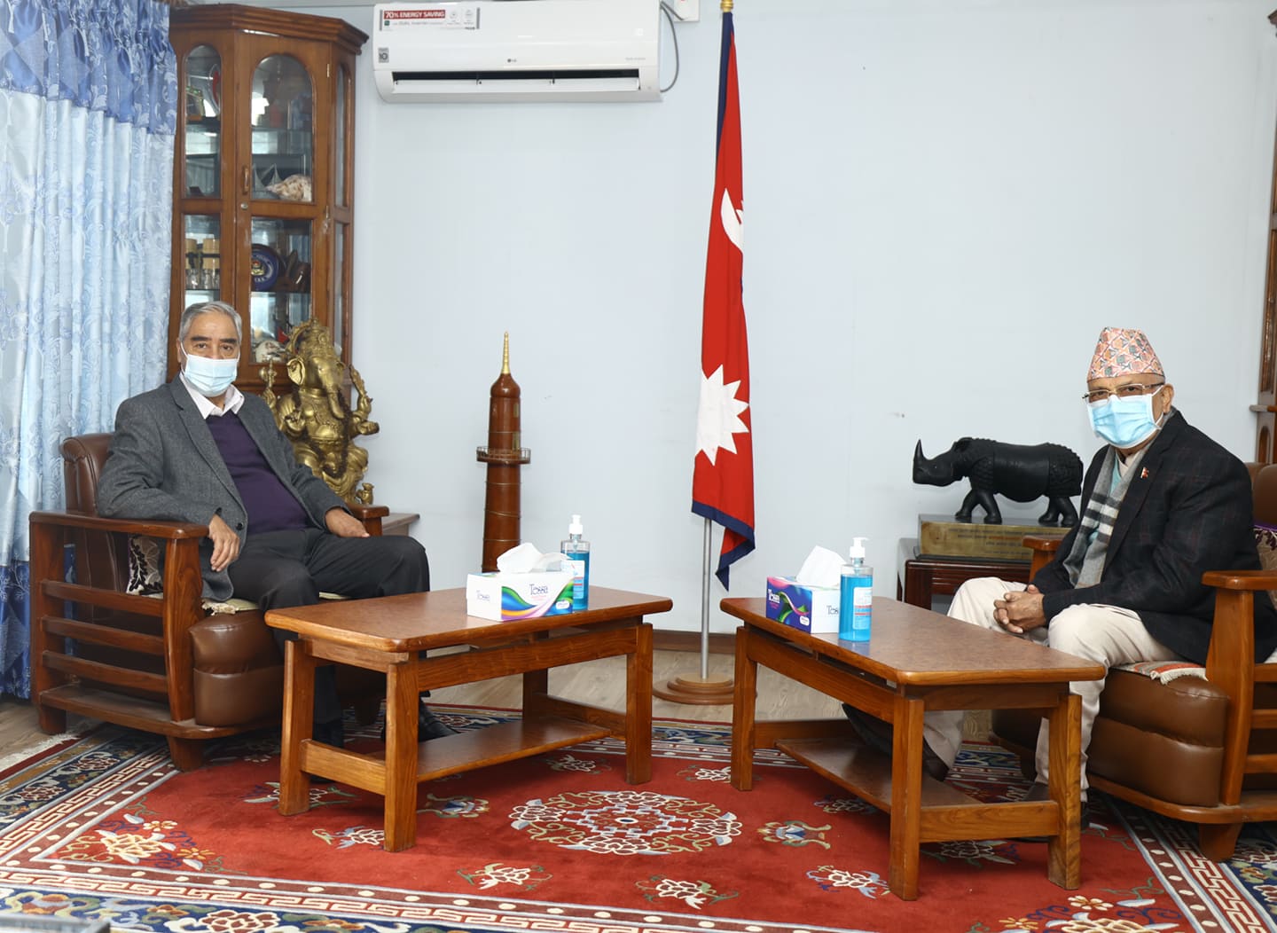 PM Deuba visits UML Chair Oli