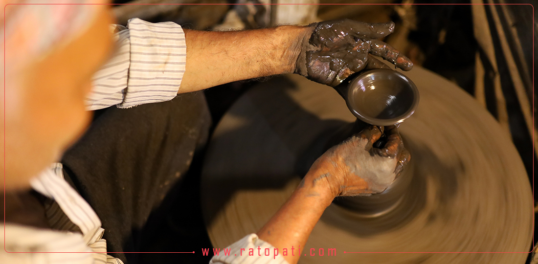 IN PICS: Potters busy preparing clay items for Tihar festival