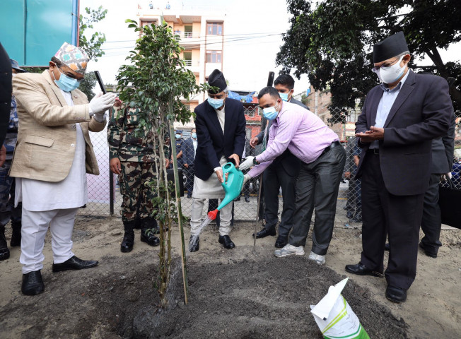 PM Deuba kicks off plantation campaign