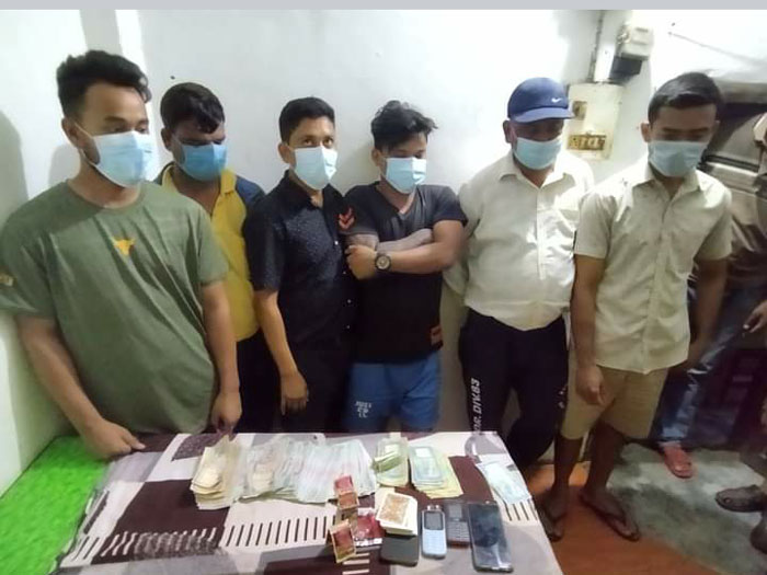 दाङको एक होटलमा जुवा खेलिरहेका ६ जुवाडे पक्राउ