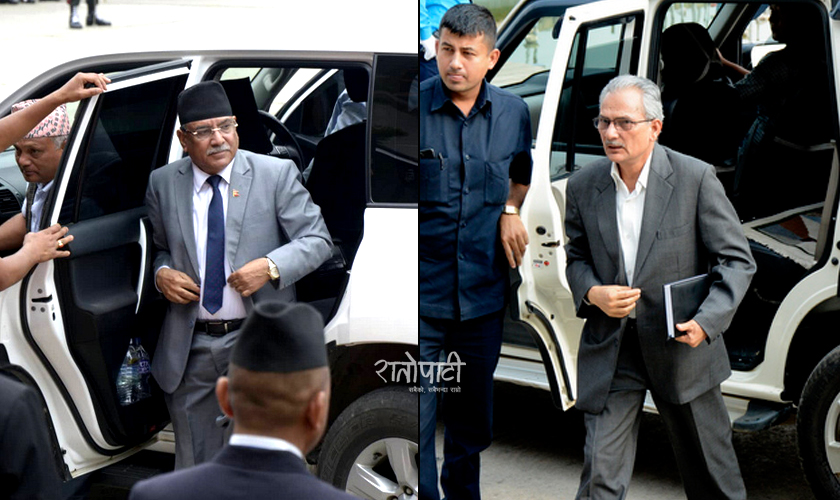Dahal and Bhattarai agree to contest in upcoming polls using same election symbol