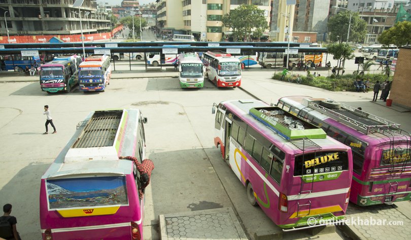 Public buses spotted after three months in Kathmandu Valley