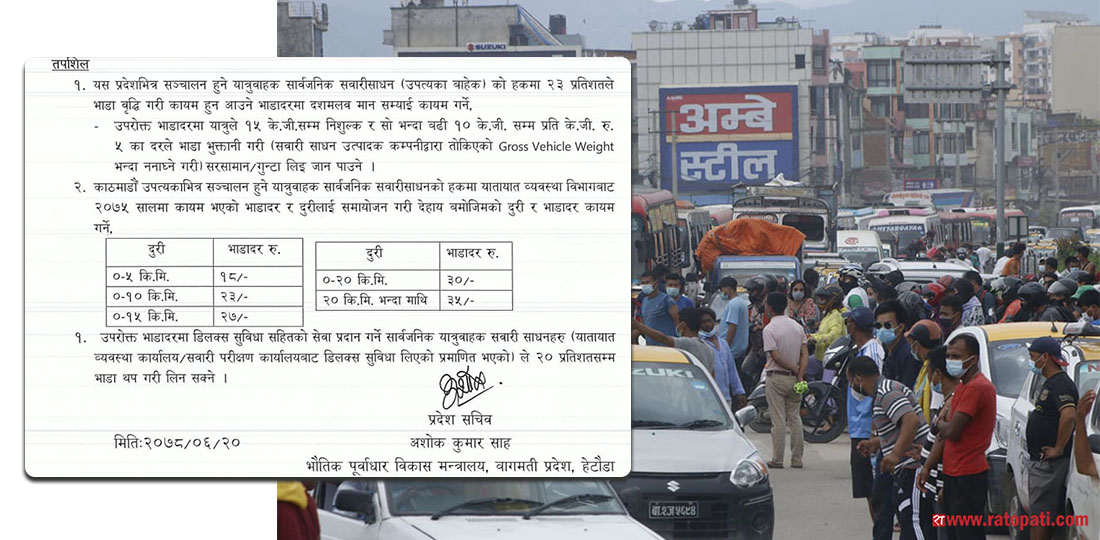 Bagmati govt hikes public transportation fares by 23 percent