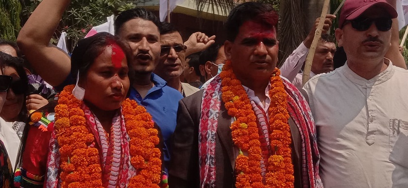 UML candidates for Dhangadhi sub-metropolis file nominations for local polls