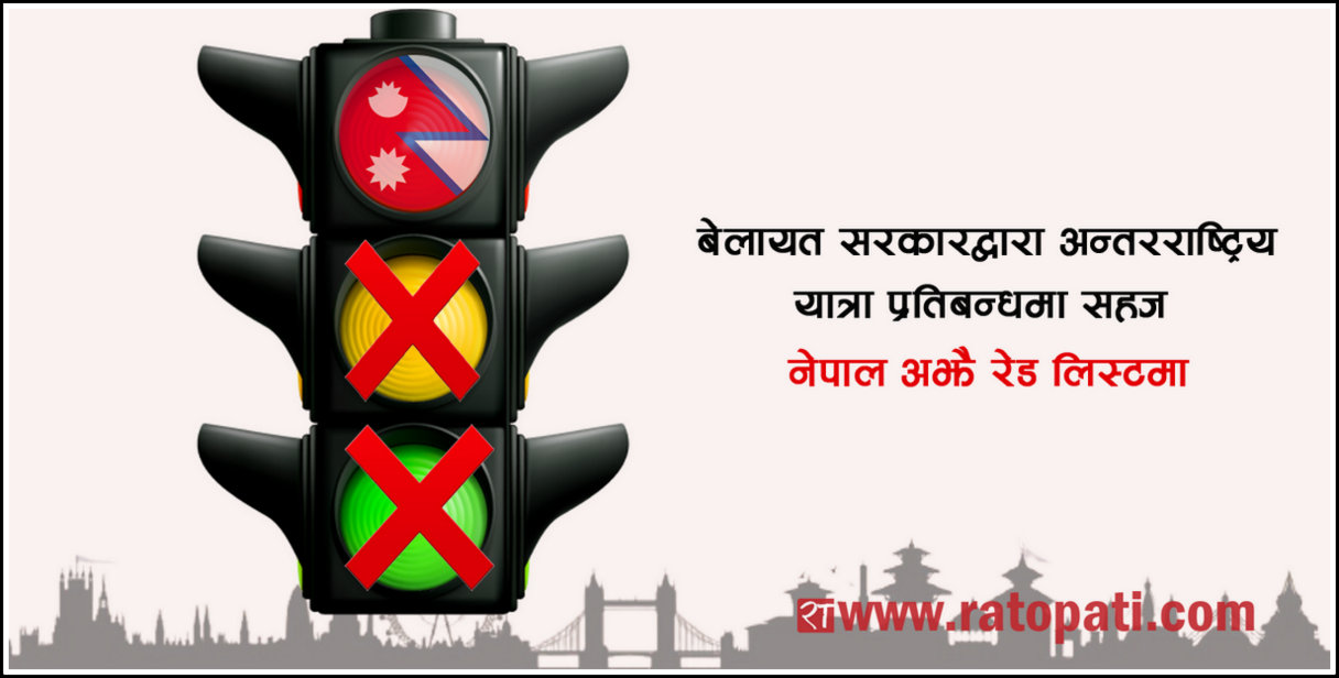 बेलायतद्वारा अन्तर्राष्ट्रिय यात्रा प्रतिबन्धमा हेरफेर, नेपाल अझै रेड लिस्टमा