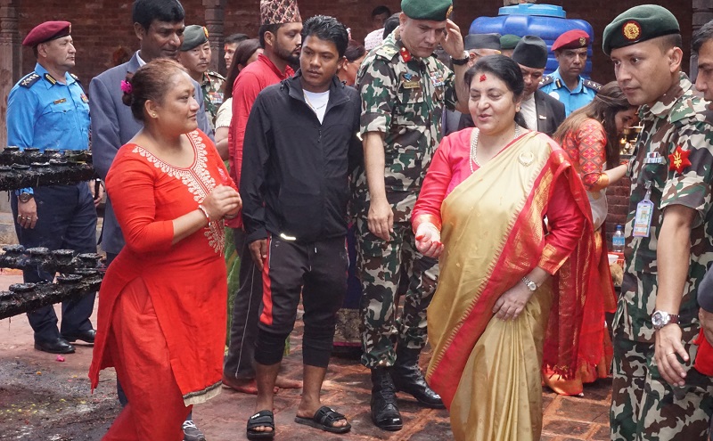   राष्ट्रपति भण्डारीद्वारा पलाञ्चोक भगवतीको पूजा–अर्चना