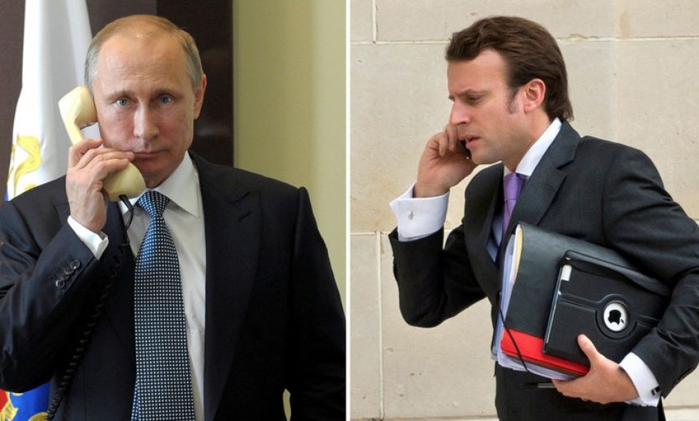 Putin, Macron discuss Syrian issue by phone