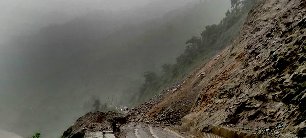 Traffic along Narayangadh-Muglin road stretch disrupted again with landslide