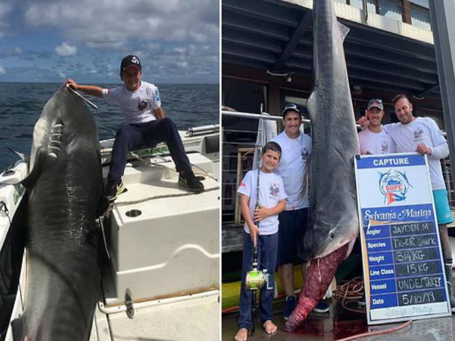 ८ वर्षका बालकले समाते ३१४ किलोको शार्क, २२ वर्ष पुरानो रेकर्ड तोडे