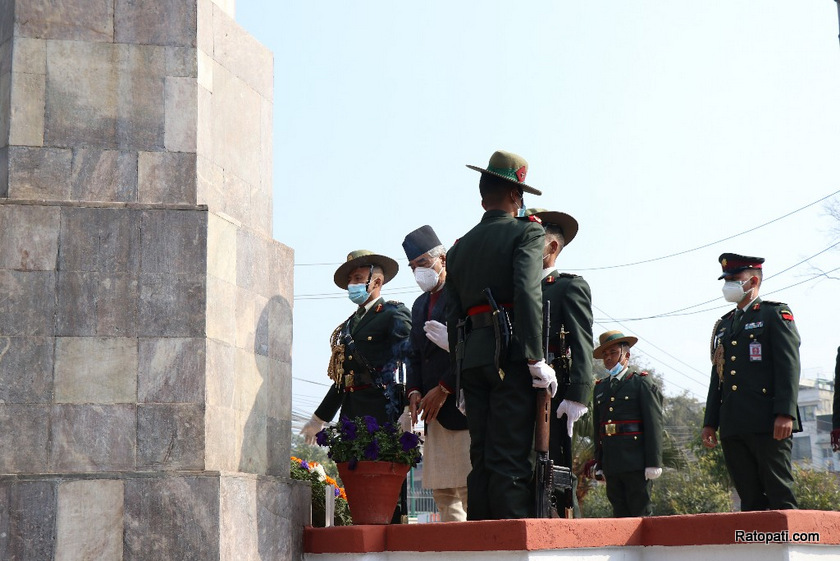 IN PICS: PM Deuba reaches Martyrs’ Memorial, Lainchaur to pay tribute to martyrs